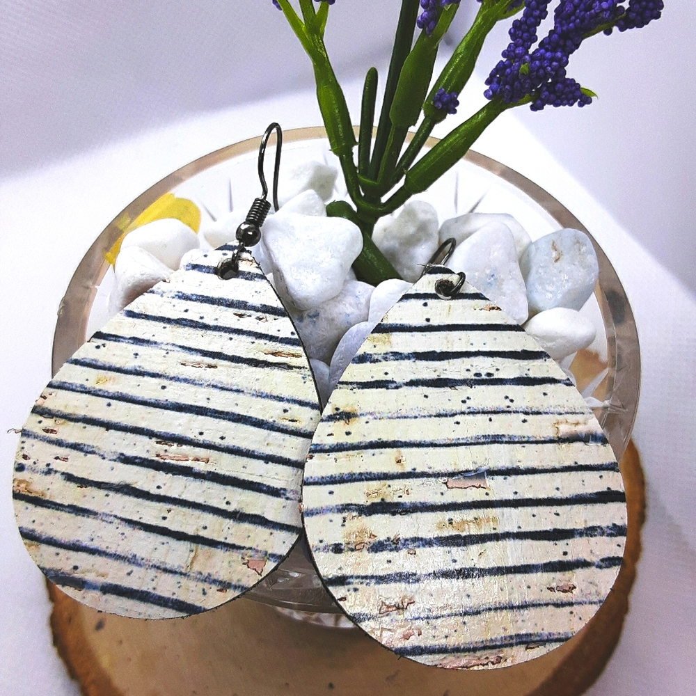 Cork Statement Earrings Lightweight